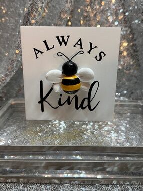 Bee kind 3d wall art
